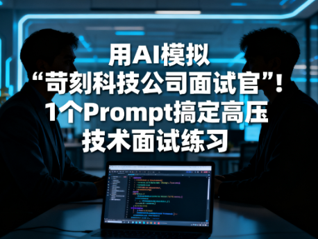 用AI模拟“苛刻科技公司面试官”!1个Prompt搞定高压技术面试练习 | 求职神器