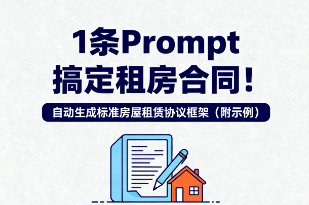 1条Prompt搞定租房合同!自动生成标准房屋租赁协议框架(附示例)| 法律文书模板