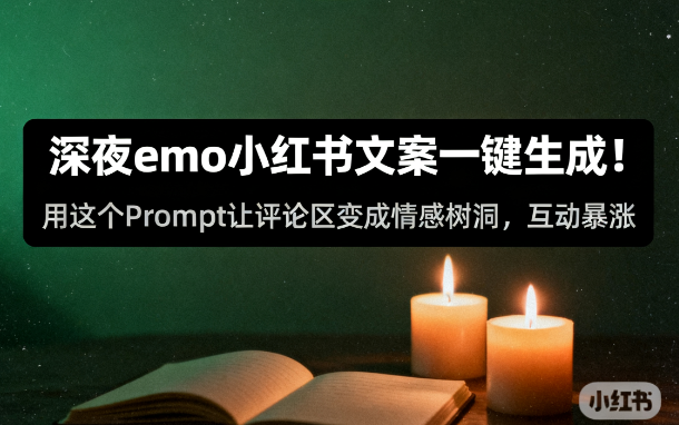 深夜emo文案一键生成!用这个Prompt让评论区变成情感树洞,互动暴涨 | 社交媒体秘籍