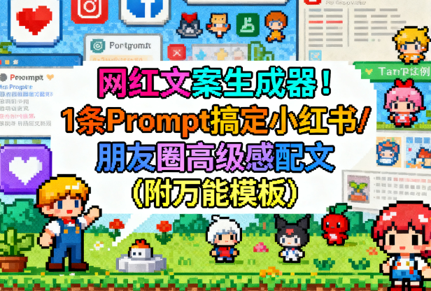 网红文案生成器!1条Prompt搞定小红书/朋友圈高级感配文(附万能模板)