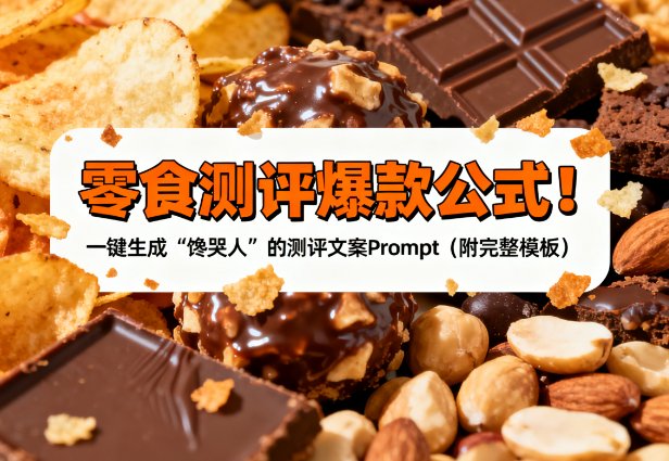 零食测评爆款公式!一键生成“馋哭人”的测评文案Prompt(附完整模板)